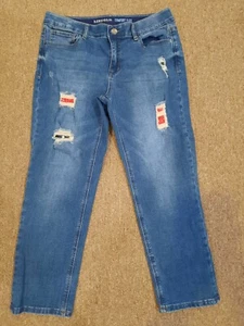 Lincoln Outfitters Comfort Flex Waist Womens Jeans 12 Straight Distressed 😍 - Picture 1 of 9