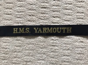 H.M.S. YARMOUTH Original 70’s Cap Tally. - Bild 1 von 5