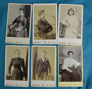 6x Victorian CDV Photo London Photographer Carte De Visite Hellis & Sons - Picture 1 of 6