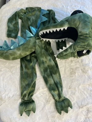 Pottery Barn Kids T-Rex динозавр крокодил костюм для Хэллоуина с подсветкой хвоста 4-6 - Изображение 1 из 4