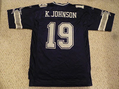 Reebok Dallas Cowboys #19 Keyshawn Johnson Blue Replica Jersey (Men Size MEDIUM) - Image 1 of 4