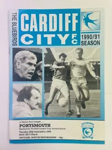 1990/91 CARDIFF CITY V PORTSMOUTH 25-09-1990 COPA LIGA RUMBELOWS SEGUNDA RONDA - Imagen 1 de 1