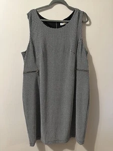 calvin klein plus size dress sleeveless Black/white Full Lined Size 20W - Picture 1 of 10