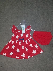 Newborn Carter’s Child Of Mine 2 piece Patriotic outfit dress bloomers Nwt (B25) - Picture 1 of 2