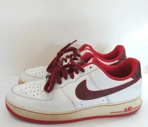 Nike Air Force 1 Mens White Red University 488298-139 Low Top Sneakers Size 13 - Picture 1 of 12