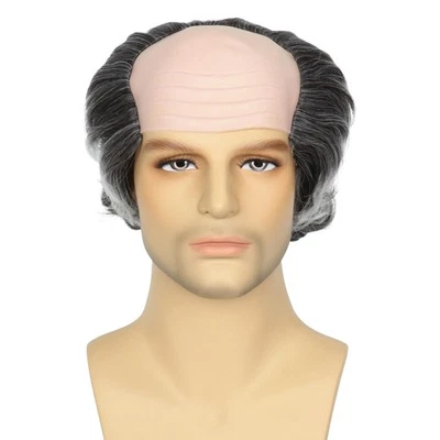 Old Man Wig Bald Cap With Hair On Sides Balding Wig Halloween Cosplay Costume - Image 1 of 4