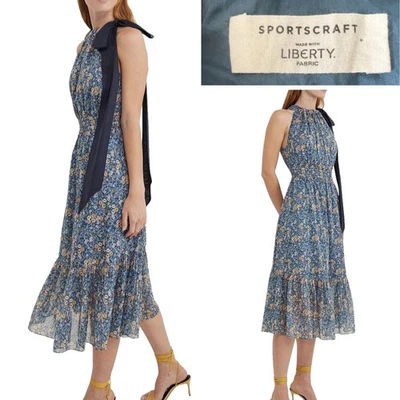 Vestido Floral Liberty+Sportscraft $250 Azul "SOFIE" Liberty Algodón 10 Agosto-Reino Unido/6 EE. UU. Foto 1 de 4