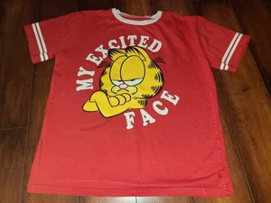 Nickelodeon Garfield Big Boy Red Tshirt Size 14-16 Short Sleeve, Cotton - Picture 1 of 5