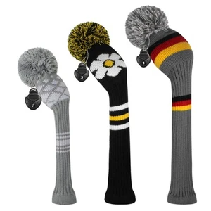 Mix and Match Knit Golf Club Covers with a Cute Pom Pom Set of 3 Driver Head ... - Picture 1 of 6