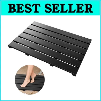 豪华防滑竹浴垫 - 室内和室外防水地板垫 — 第 1/4 张图片