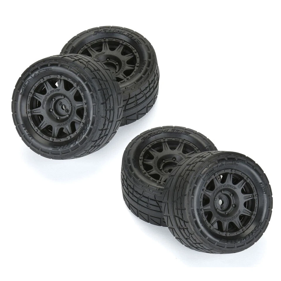 Pro-Line 1/18 Menace F/R Street Tires MTD 12mm Black Raid (4) for Granite GROM - Image 1 of 4