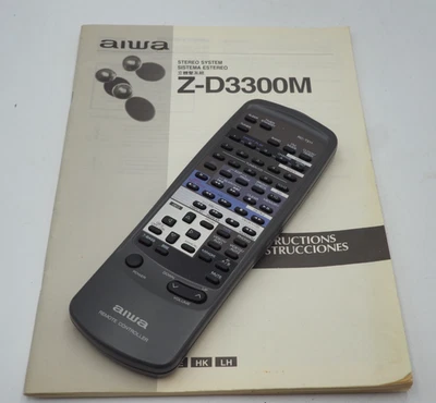 Genuine Aiwa RC-T511 Z-D3300M Z-D3400M Hi-Fi Stereo Remote Control & Manual - Image 1 of 2