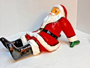 Laid Back Santa Claus Christmas Vintage Paper Mache Large Decoration 19" - Picture 1 of 8