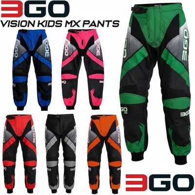 KIDS MX RACE PANTS MOTOCROSS OFF ROAD QUAD PIT ATV DIRT JUNIOR MOTORBIKE TROUSER - Image 1 of 4