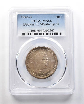 1946-S Booker T Washington Commemorative Half Dollar MS66 PCGS *8891 - Image 1 of 3