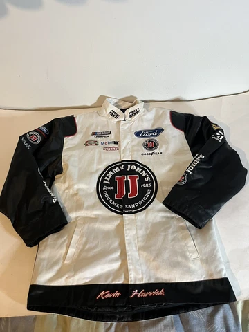 NASCAR JACKET L MENS KEVIN HARVICK Jimmy Johns RACING VINTAGE Fits Like A Small Cover