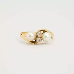 Ring mit und Perle in 14K Gold Gr. 61/2 | Echt Echtgold - Bild 1 von 5