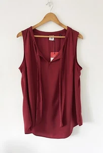 CAbi Ladies Red Sleeveless Blouse with neck tie BNWT - UK Size Large - Picture 1 of 11