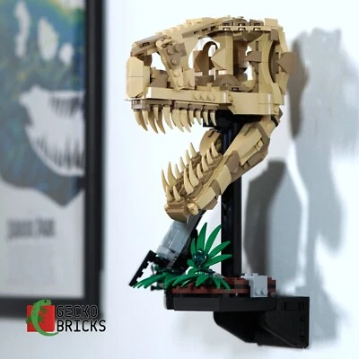 LEGO T Rex Wall Mount - Jurassic World Dinosaur fossils - 76964 - Gecko Bricks - image 1 of 4