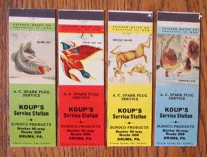 KOUP'S SUNOCO GAS STATION MATCHBOOK COVERS: DRUMS, PENNSYLVANIA MATCHCOVERS -B23 - Picture 1 of 2