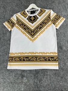 CRIMINAL DAMAGE Shirt Mens Small Tee Baroque White Short Sleeve Crew Neck N141 - Picture 1 of 11