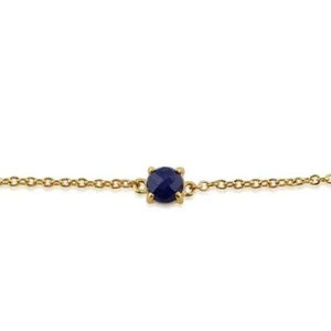 Pulsera clásica redonda de zafiro en oro amarillo de 9 quilates - Imagen 1 de 1