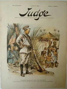 1890 McKinley as STANLEY In AFRICA w Pygmies CARLISLE Mills BRECKENRIDGE Flower - Picture 1 of 2