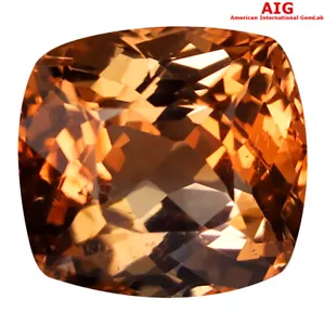 Excelente cojín (11 x 10 mm) naranja sin calefacción con certificación AIG de 5,12 quilates - Imagen 1 de 3