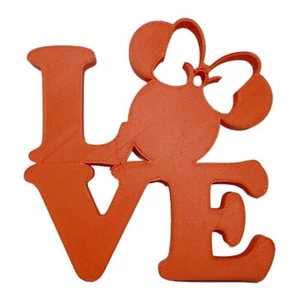 CITA DE PALABRA DE AMOR CON CARA DE MINNIE MOUSE CABEZA OREJAS FORMA DECORACIÓN DEL HOGAR NARANJA PR4798 - Imagen 1 de 7