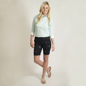 Neu mit Etikett Castaway Nantucket Island marineblaue Damenshorts Segelbootflotte Größe 8 - Bild 1 von 5