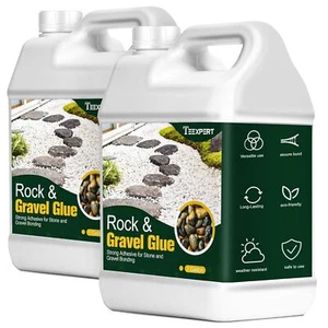 2 Gallon Rock Glue for Landscaping – Strong Pea Gravel Glue & Stone Mulch Glue - Picture 1 of 6