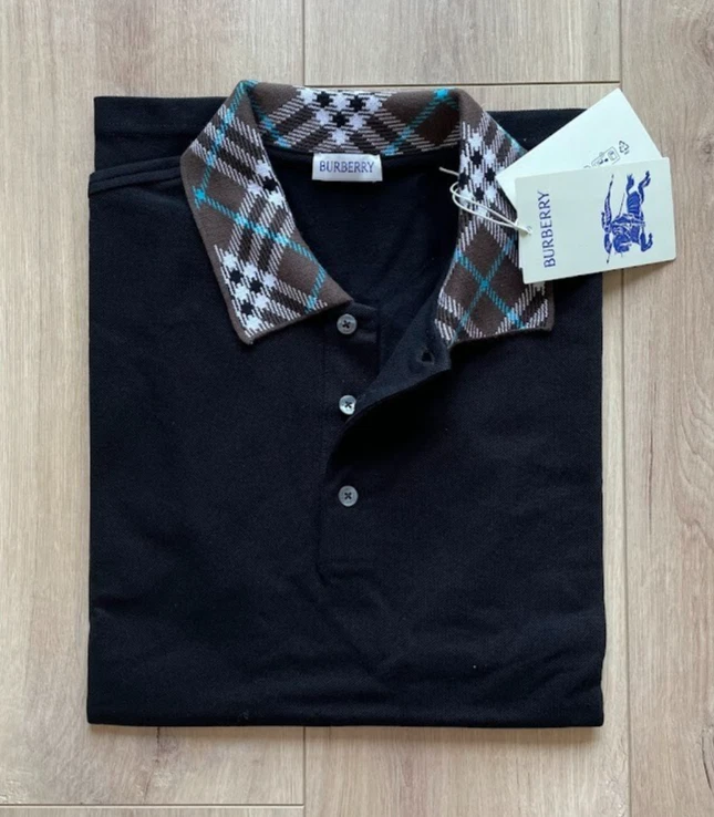 G1N con etiquetas Nuevo con etiquetas Para Hombres Burberry Polo Informal Algodón Talla Pequeña Negro Foto 1 de 4