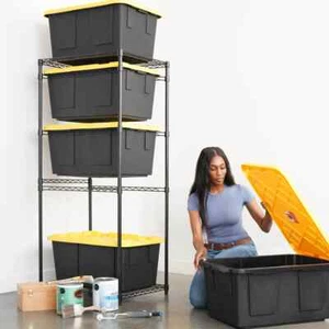 SafeRacks Portaoggetti, Capacità 5 Tote, Certificato NSF (Nero) - Foto 1 di 7