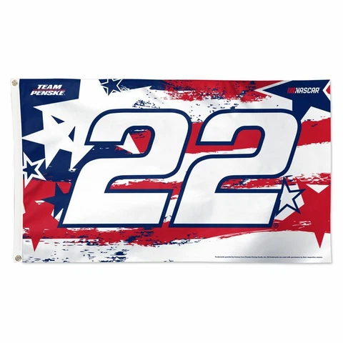 Joey Logano 2022 Wincraft #22 Penske Racing Patriotic 3x5 Deluxe Flag FREE SHIP Cover