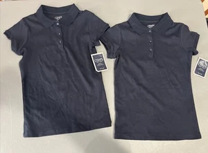 Chaps Polos Navy Blue Girls Size M 8/10 Lot Of 2 NWT - Picture 1 of 6