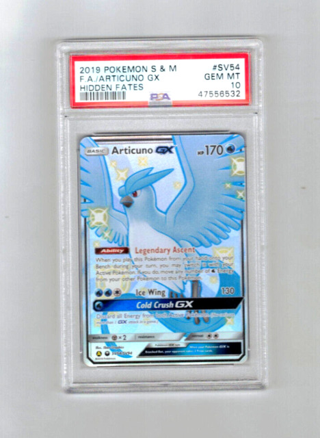 Shiny Articuno GX 2019 Pokemon Sun & Moon Hidden Fates SV54/SV94 PSA 10