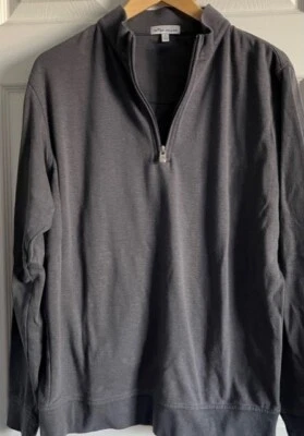 Пуловер Peter Millar 1/4 на молнии рубашка с длинным рукавом серый функциональный гольф размер большой - Изображение 1 из 4