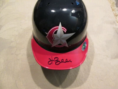 RARE HANK BLALOCK AUTO MINI HELMET CHARLOTTE RANGERS #ed 16/600 WITH COA - Image 1 of 3
