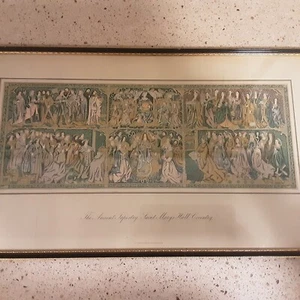 Unique Antique English Lithograph of The Coventry Tapestry at St. Mary's - Picture 1 of 9