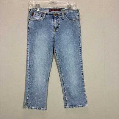 Pantalones de mezclilla vintage años 90 Y2K MUDD recortados talla 9 EE. UU. 30" cintura capri pantalones elásticos  Foto 1 de 4
