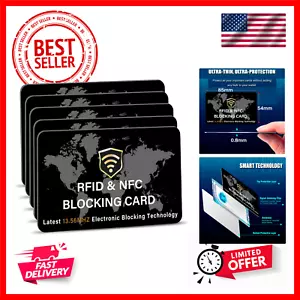5 Pack RFID Blocking Card NFC Contactless Debit/Credit Card ATM Passport Prot... - Picture 1 of 9