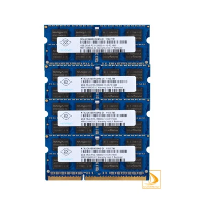 Nanya 16 GB DDR3 RAM 4X 4 GB 2RX8 PC3-12800S 1600Mhz 204Pin SODIMM Laptop Memory - Image 1 of 4