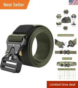 Heavy Duty Men's Tactical Belt - 1000D Nylon, Quick Release Buckle, 47-51 Size - Picture 1 of 8