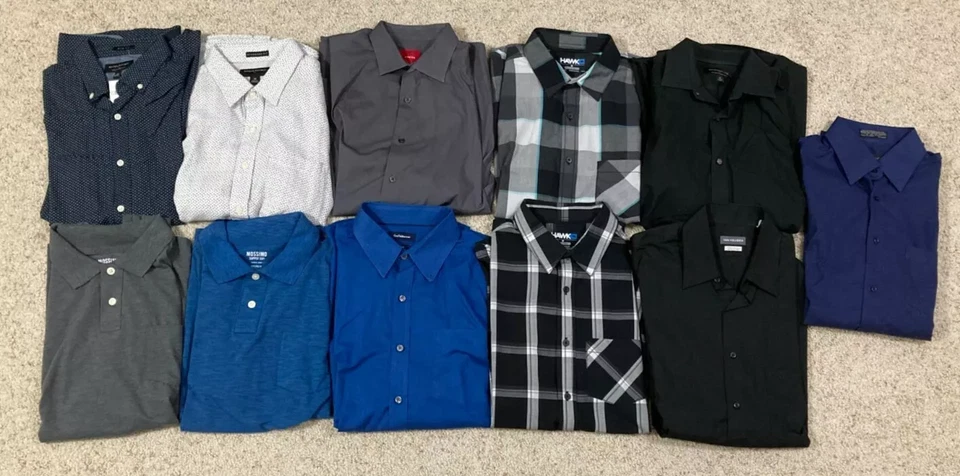 Lot of 11 Men’s Medium Dress Shirts, Polos, and Collared Shirts M - Image 1 of 1