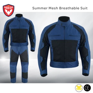 Mens Motorcycle Summer Mesh Suit CE Armour Motorbike Riding Jacket Trouser Suits - Picture 1 of 15