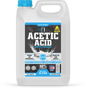 White Vinegar (40%) Very Strong Cleaning Limescale Stain Patio Clean 5L jerrycan - Picture 1 of 9