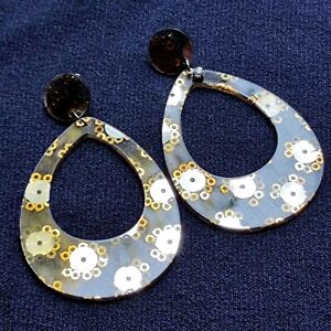 grandi orecchini di design goccia plexiglass acrilico - design acrylic earrings