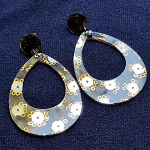grandi orecchini di design goccia plexiglass acrilico - design acrylic earrings - Bild 1 von 4