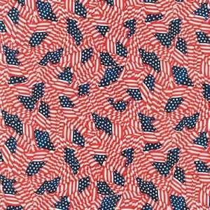 PATRIOTEN überlappende Flaggen Robert Kaufman Baumwolle Quilt Stoff SRKD-19160 202 rot - Bild 1 von 1