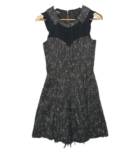 Mini Vestido Bebe Mujer Tweed Negro Sin Mangas Talla 2 Oscuro Academia LBD Fiesta - Imagen 1 de 7